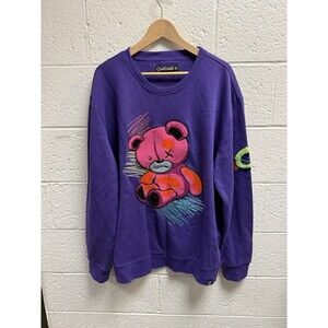 CivilizeD Sweatshirt Size 3XL Purple Embroidered Teddy Bear Streetwear